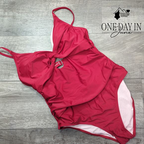 Cupshe Twist Front Keyhole One Piece Swimsuit Size L - Picture 3 of 7